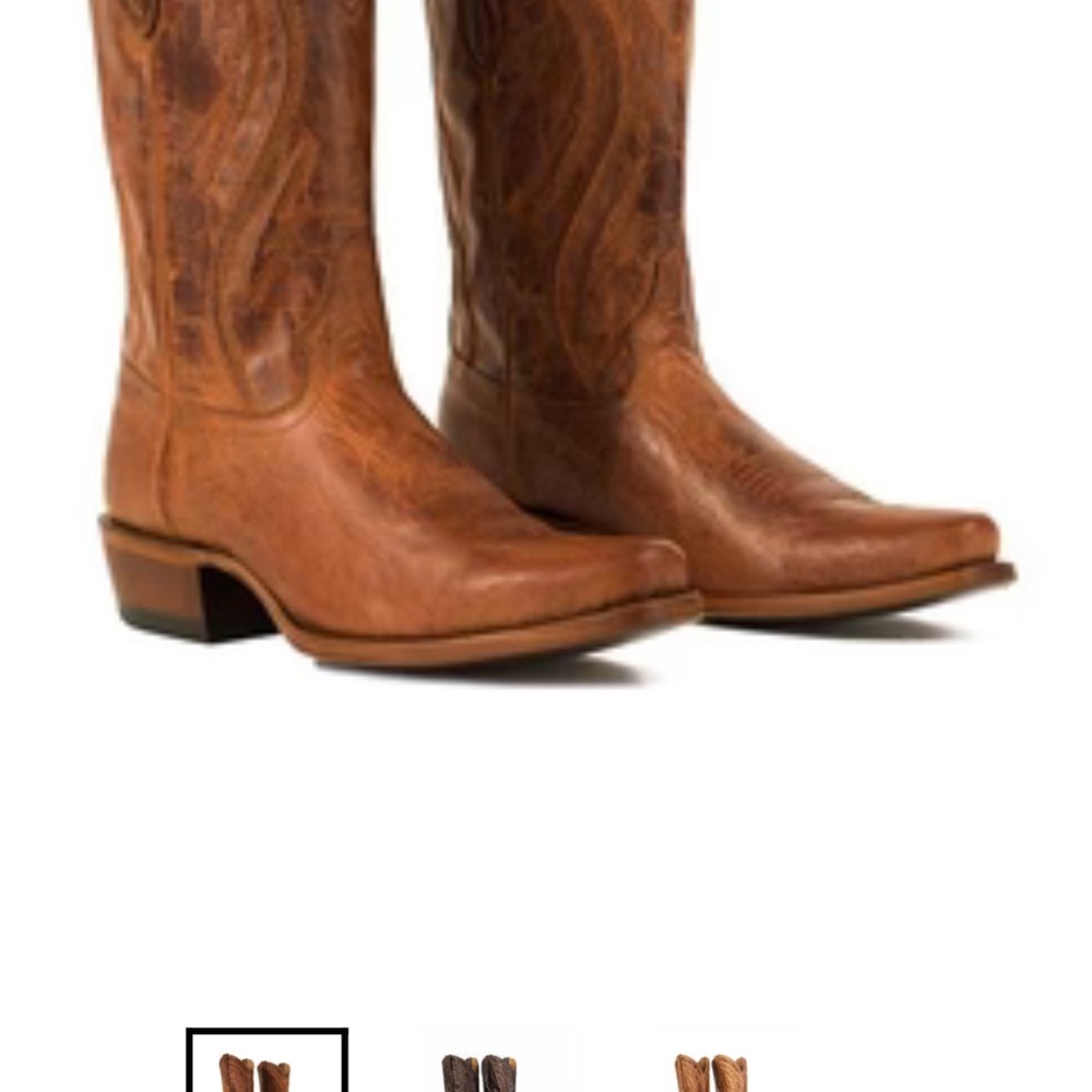 Men's Tan Leather Cowboy Boots